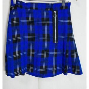 THE RAGGED PRIEST Blue Plaid Skirt Women Size M